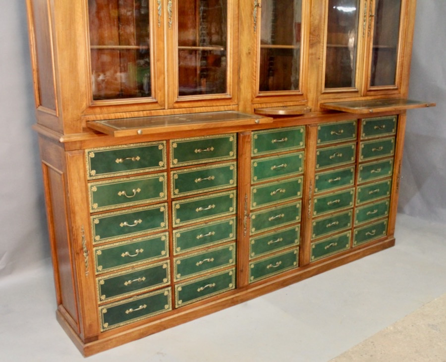 Bibliothèque cartonnier en acajou XIXe-photo-8