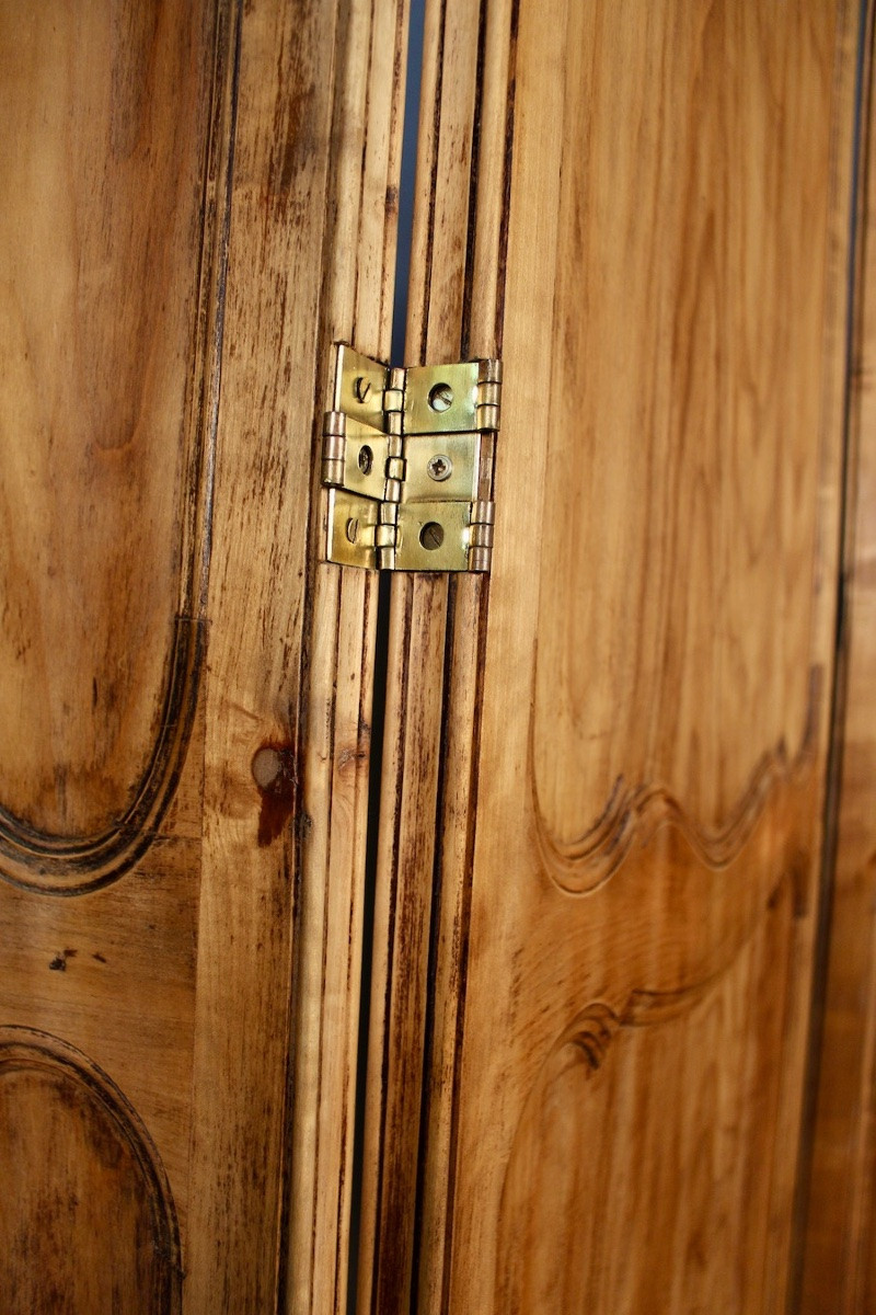 Grand paravent en merisier à 4 vantaux double face-photo-2