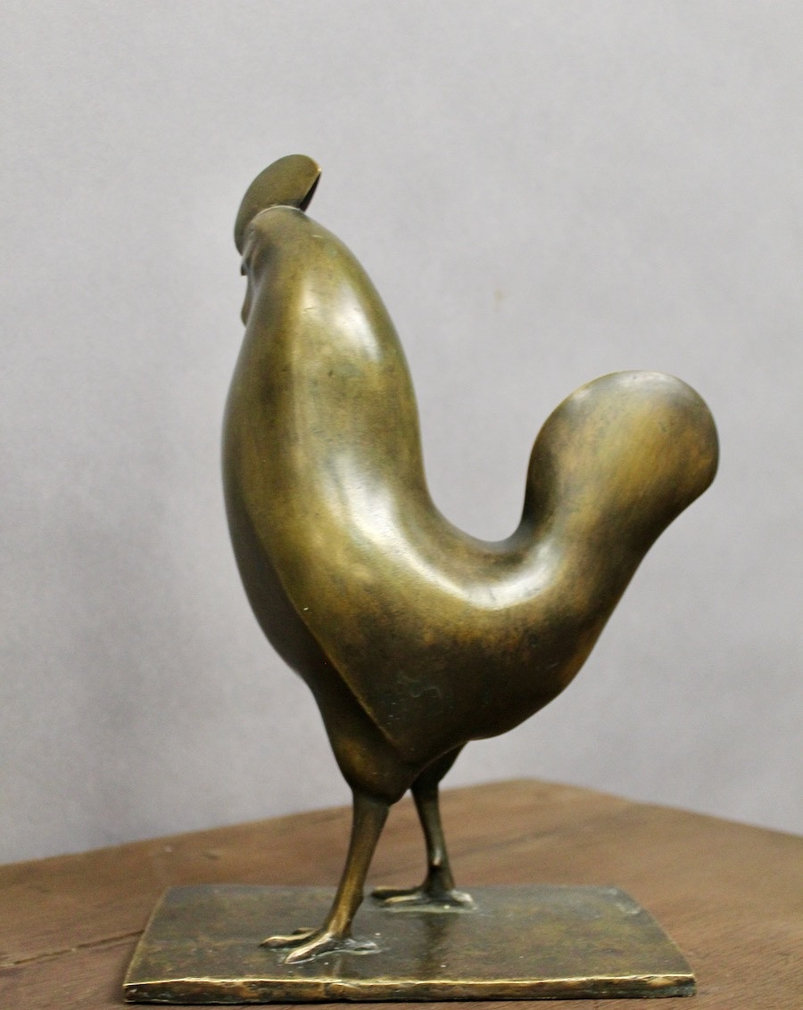 Coq en bronze signé et numéroté LIOULT (1955)-photo-3