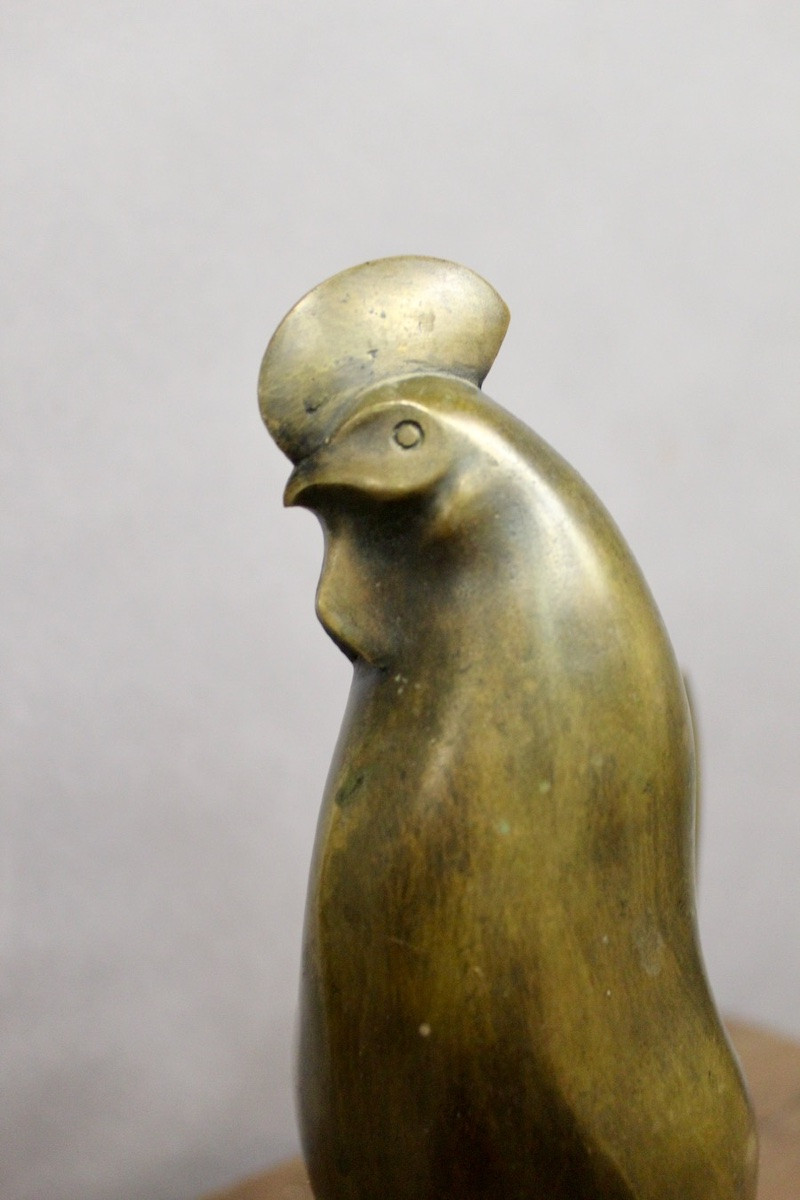 Coq en bronze signé et numéroté LIOULT (1955)-photo-1