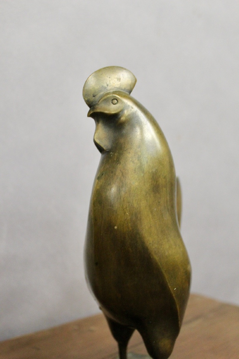 Coq en bronze signé et numéroté LIOULT (1955)-photo-2