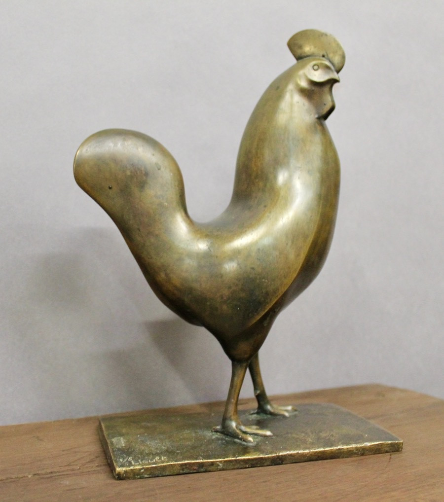 Coq en bronze signé et numéroté LIOULT (1955)-photo-7