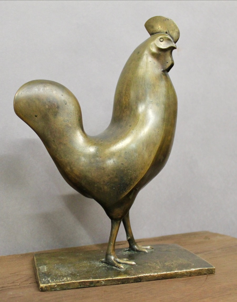 Coq en bronze signé et numéroté LIOULT (1955)-photo-8