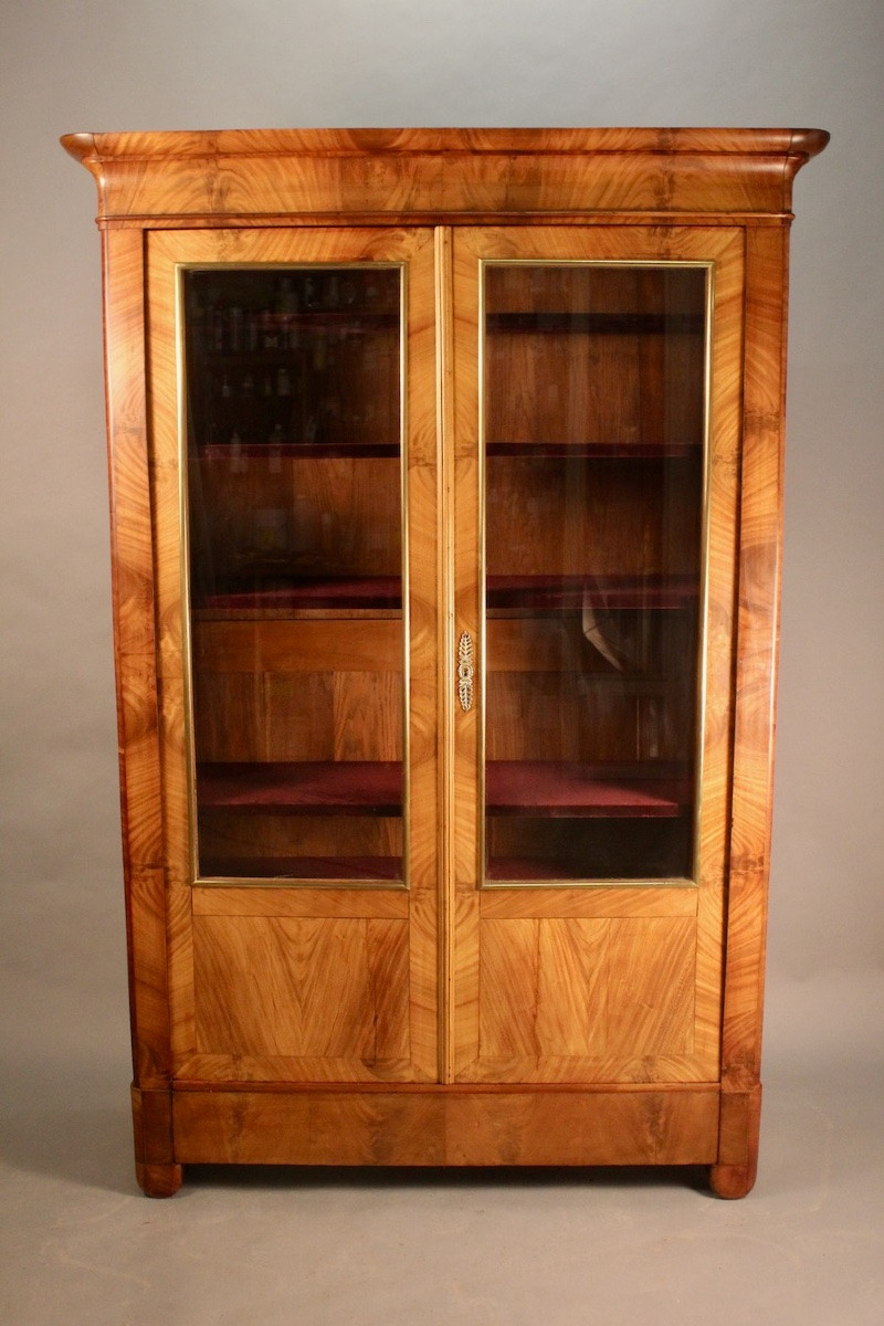 Mahogany Glass-fronted Bookcase, Restoration Period, 19th Century-photo-4