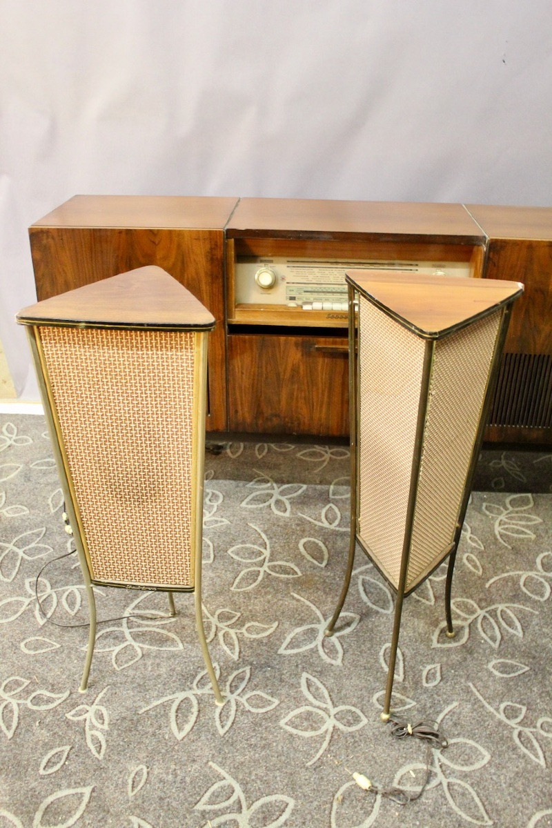 Enfilade Hifi Vintage Schaub Lorenz Avec Ses Deux Enceintes-photo-2