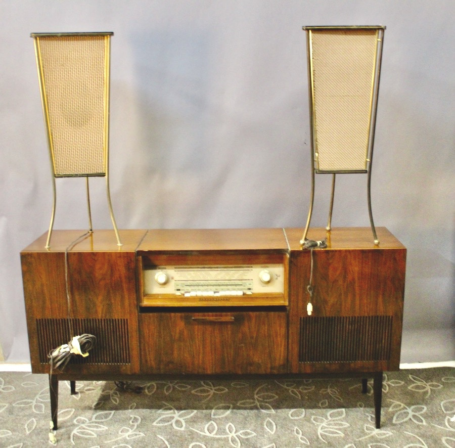 Enfilade Hifi Vintage Schaub Lorenz Avec Ses Deux Enceintes