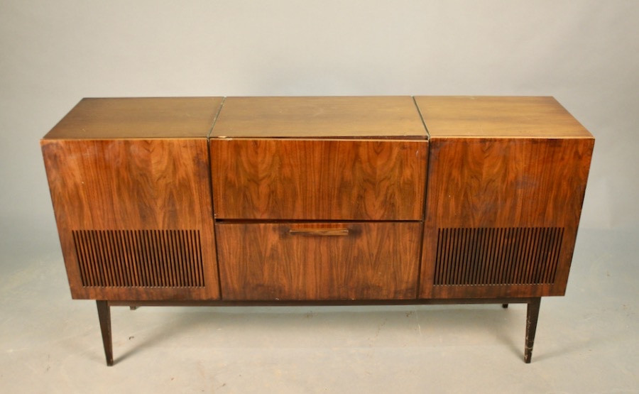 Vintage Schaub Lorenz Hifi Cabinet With Two Speakers