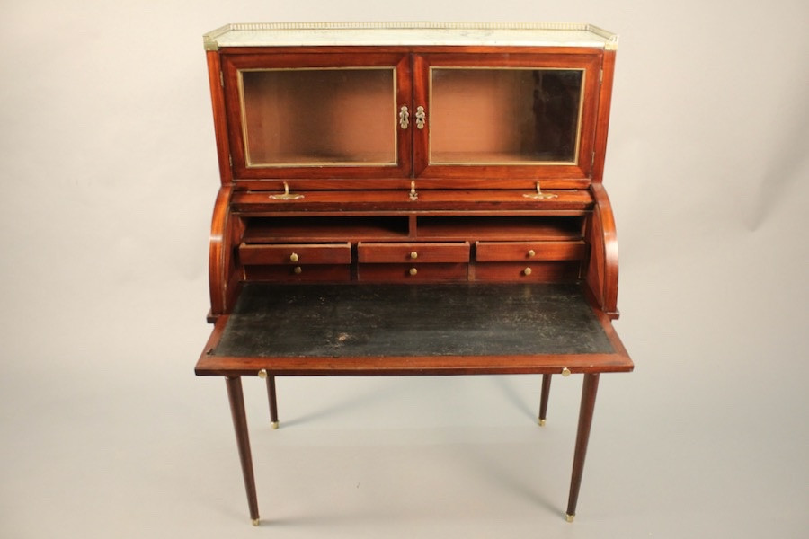 Bureau cylindre en acajou Louis XVI-photo-2