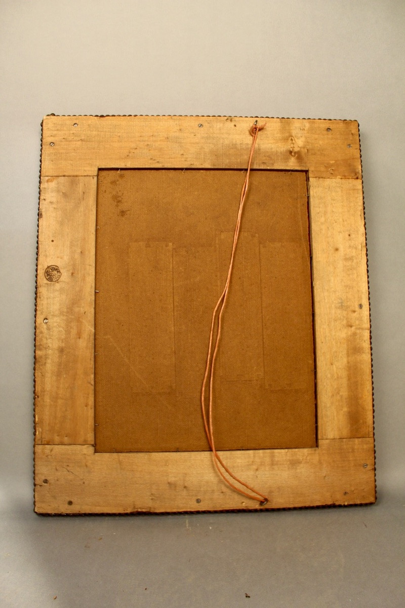 Red Leather Mirror By André Maillefert-photo-6