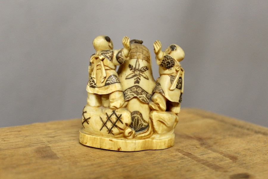 Ivory Okimono, Japan, Taishō Period (1912-1926), Circa 1920.-photo-3