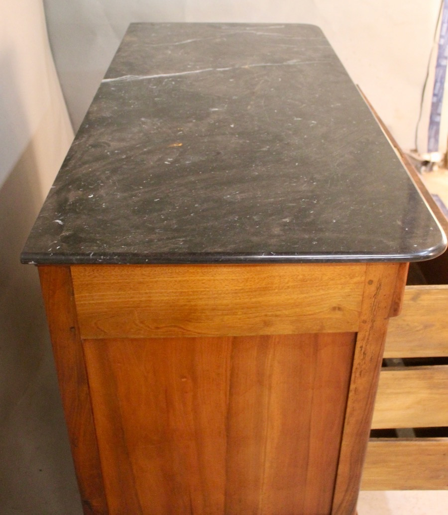 Restoration Period Chest Of Drawers In Burr Walnut, Marble Top -photo-5