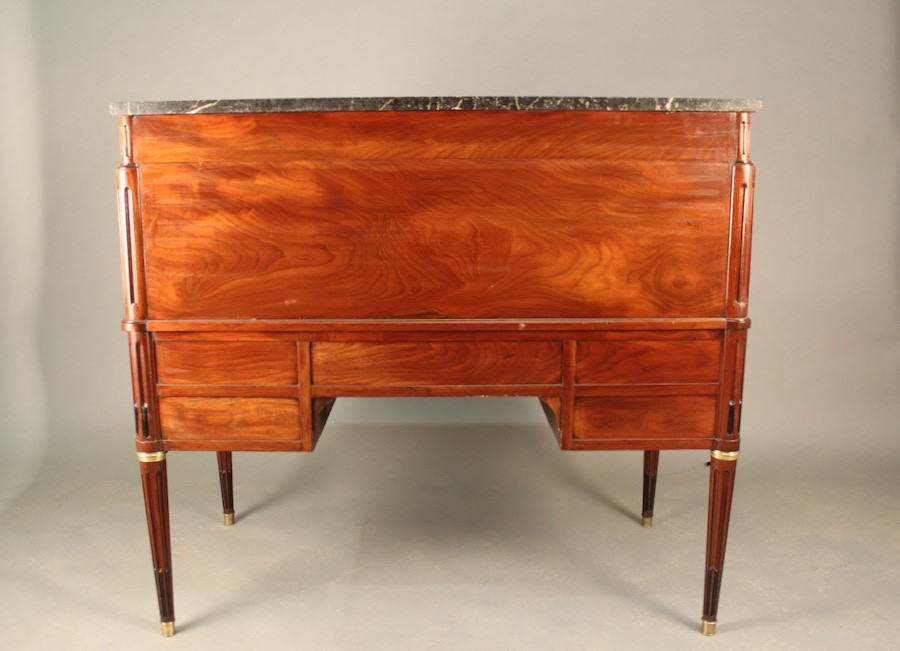 Important Mahogany Cylinder Desk Stamped "petit" (1732-1791)-photo-2