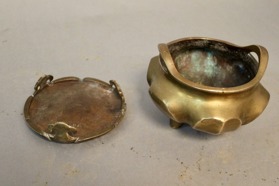 Brûle-parfum Tripode En Bronze Chine XIXème -photo-2