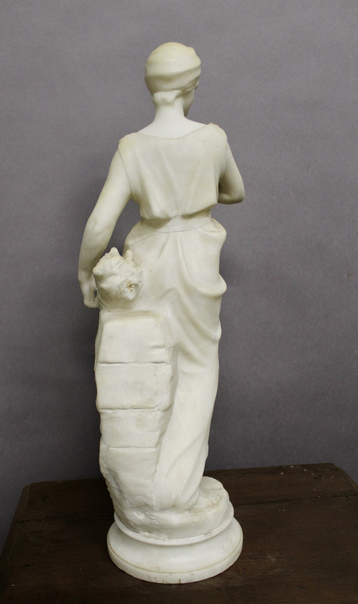 Statue de marbre blanc la Glaneuse ateliers Pugi (c 1850-1915)-photo-2