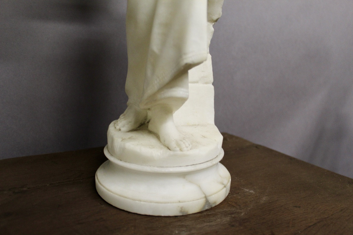 Statue de marbre blanc la Glaneuse ateliers Pugi (c 1850-1915)-photo-2