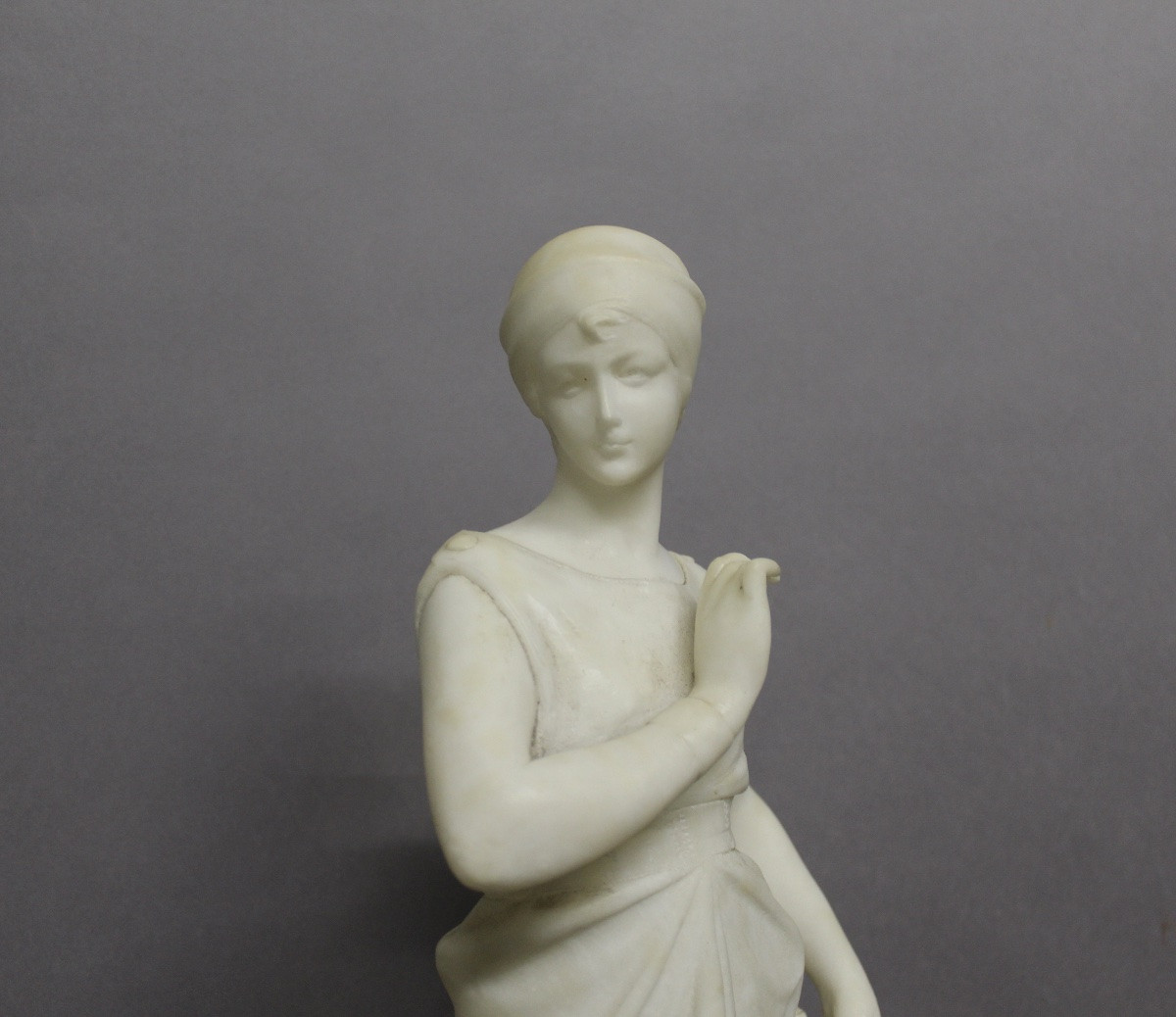 Statue de marbre blanc la Glaneuse ateliers Pugi (c 1850-1915)-photo-3