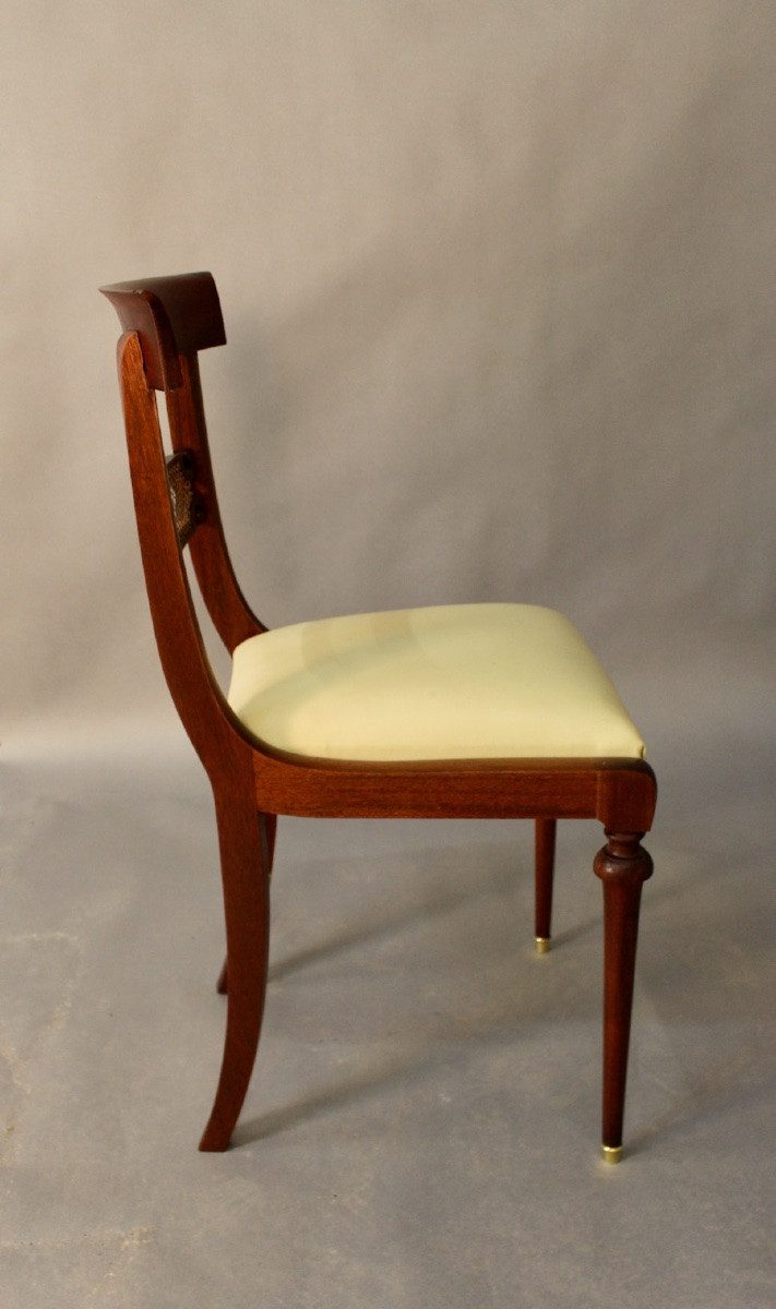  6 chaises de la marque Pierrefeu , fabricant lyonnais, acajou-photo-1