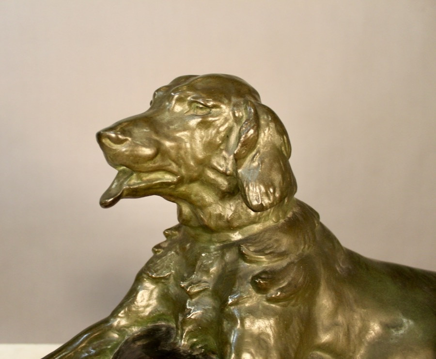 Bronze Hunting Dog By Jules Edmond Masson (1871-1932)-photo-3