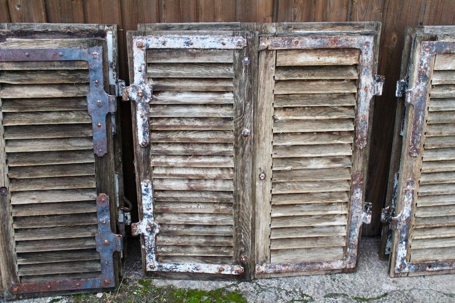 Suite Of 10 Pairs Of 19th Century Antique Shutters-photo-4