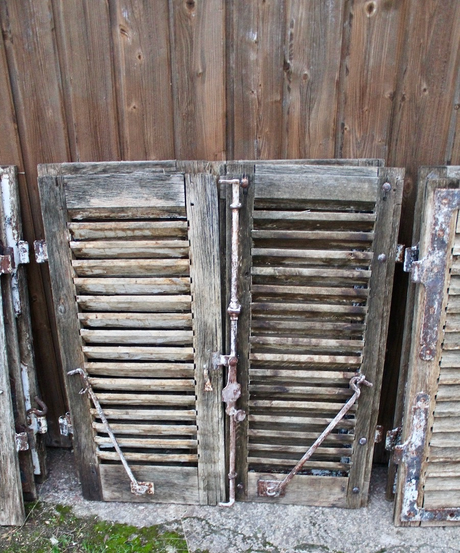 Suite Of 10 Pairs Of 19th Century Antique Shutters-photo-1