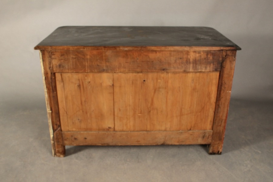 Louis XIV Painted Chest Of Drawers With Faux Marble Top-photo-1