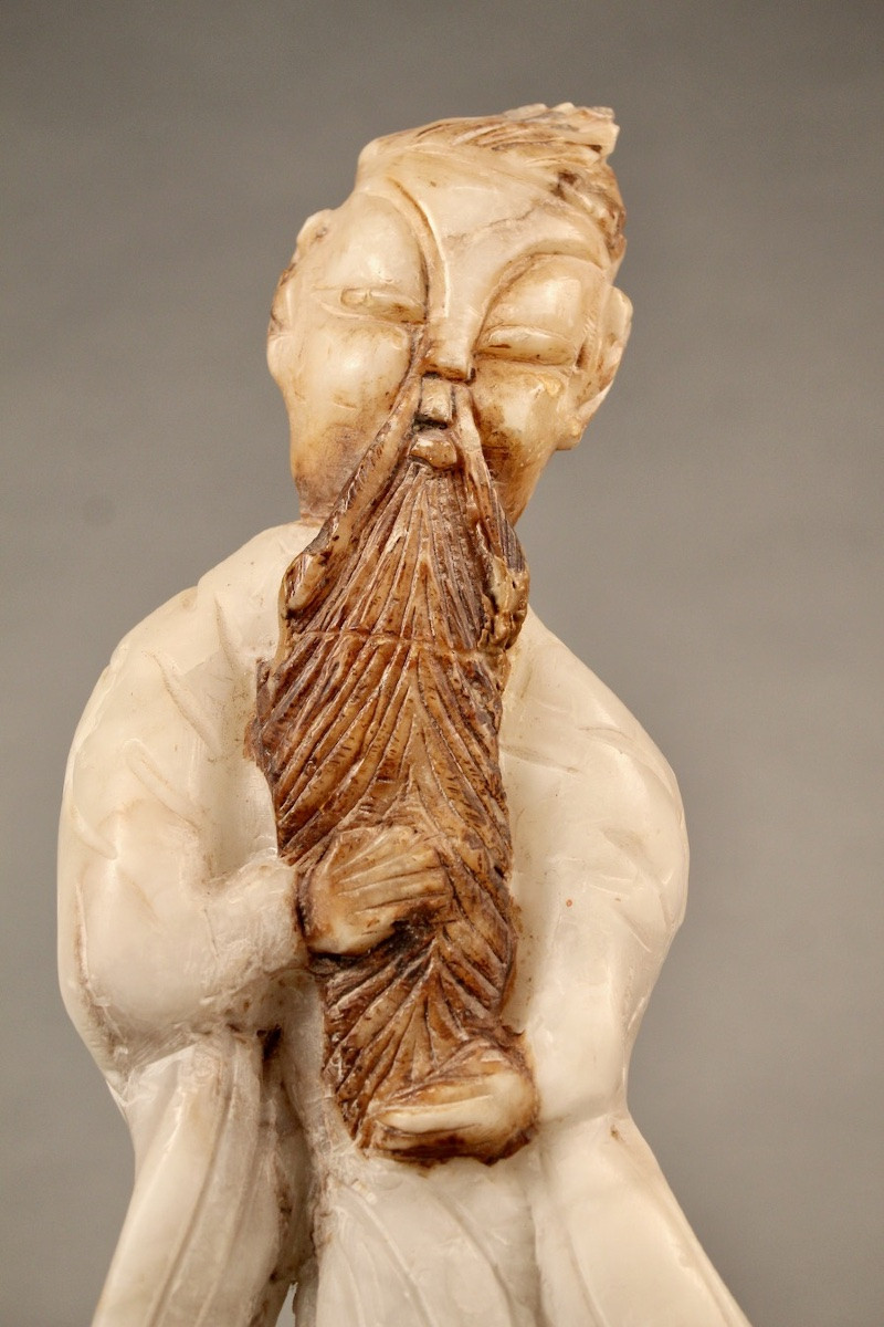 Asian Onyx Sculpture, Height 60 Cm-photo-2