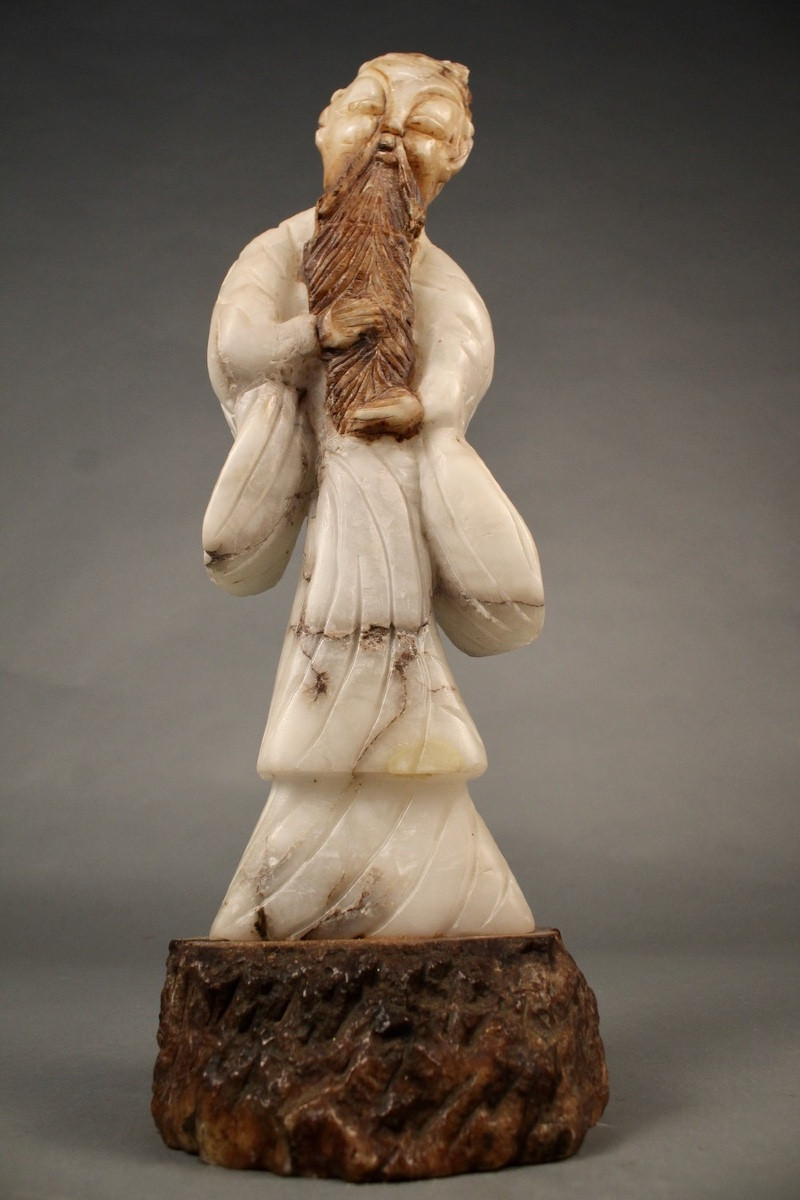 Asian Onyx Sculpture, Height 60 Cm-photo-3