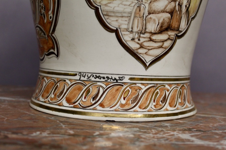 Vase oriental en céramique à plusieurs décors -photo-4