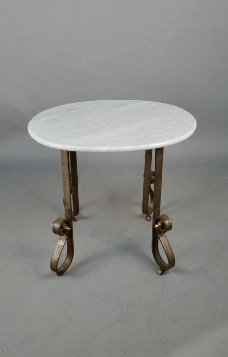 Desserte ART DECO dessus marbre ovale -photo-2