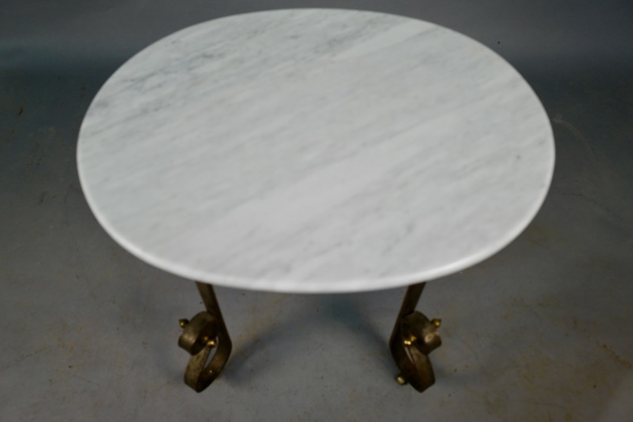 Desserte ART DECO dessus marbre ovale -photo-3