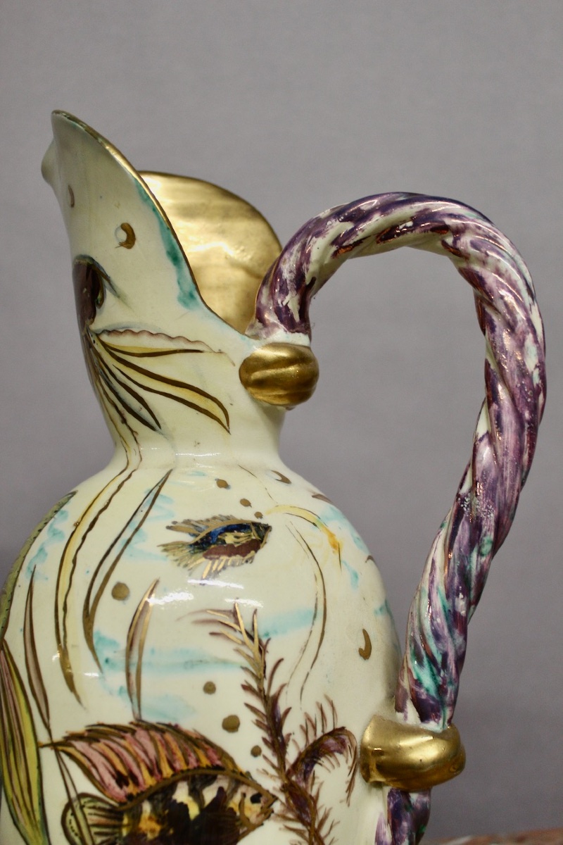 Ceramic Pitcher Decorated With Fish Motifs -photo-4
