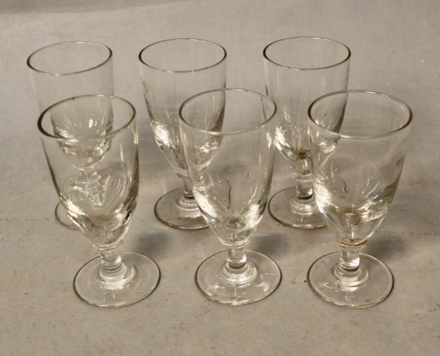 Suite de 6 verres à absinthe avec leurs cuillères en métal argenté-photo-2