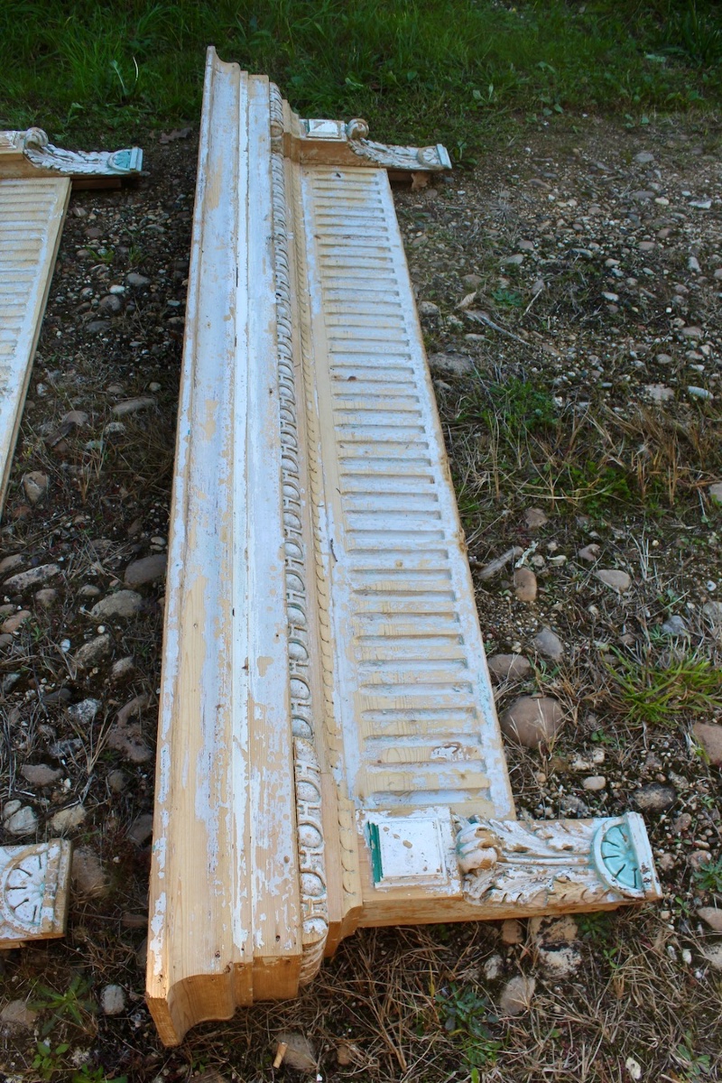Chapiteau élément de boiserie XIXème 2m42 de long-photo-3