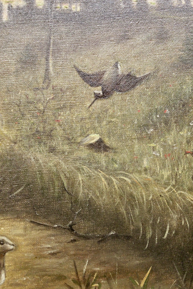 Huile sur toile scène champêtre XIXème -photo-2