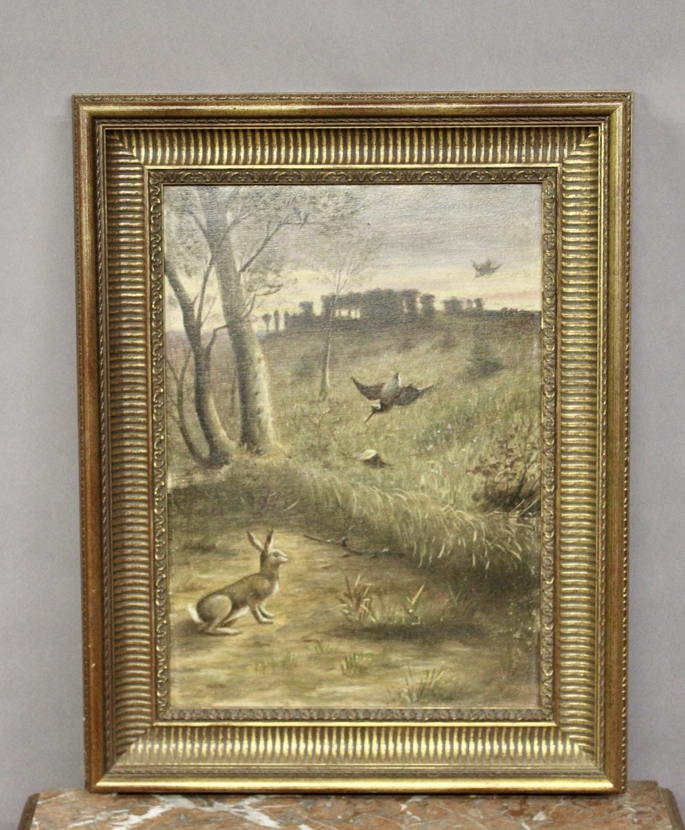 Huile sur toile scène champêtre XIXème 