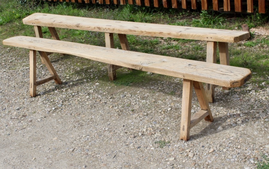 Pair Of Benches (244 Cm Long And 233 Cm Long)