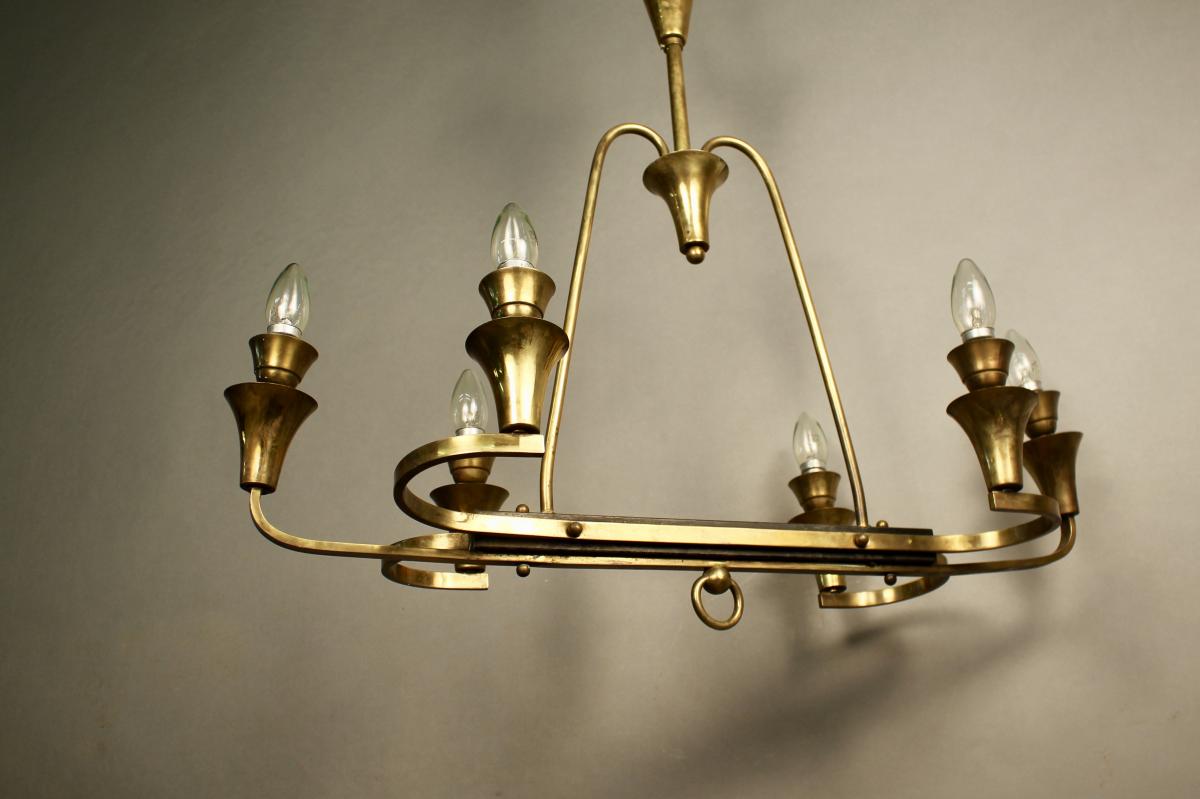 Brass Chandelier Bronze 6 Lights-photo-4