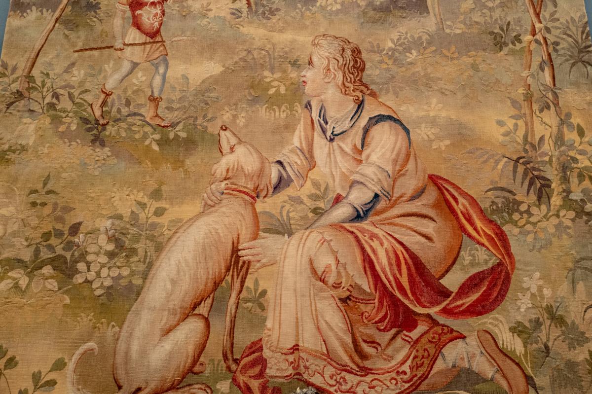 Tapisserie d'Aubusson à Décor De Scène Galante-photo-3