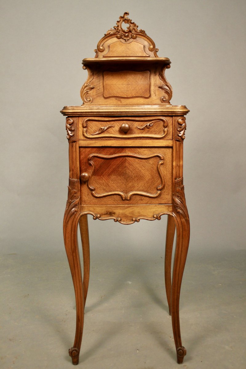 Bedside Walnut Louis XV Style Nineteenth