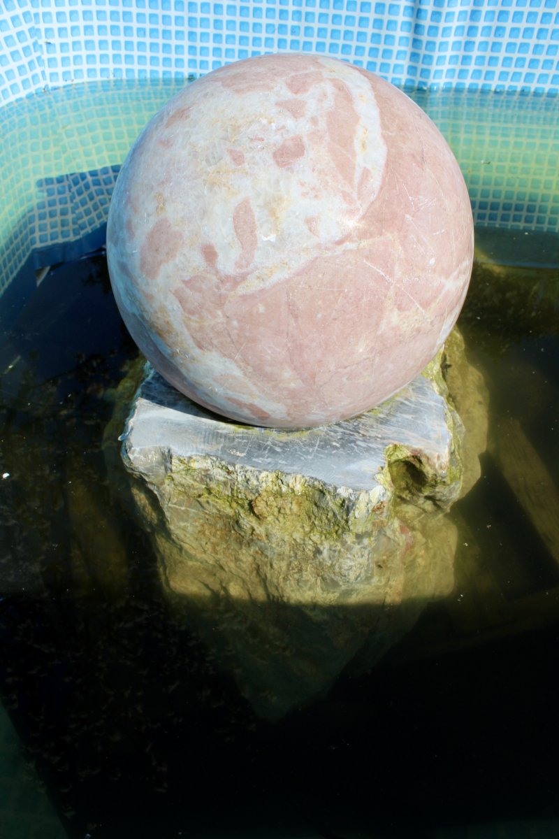 Fontaine Boule En Granit Rose-photo-2