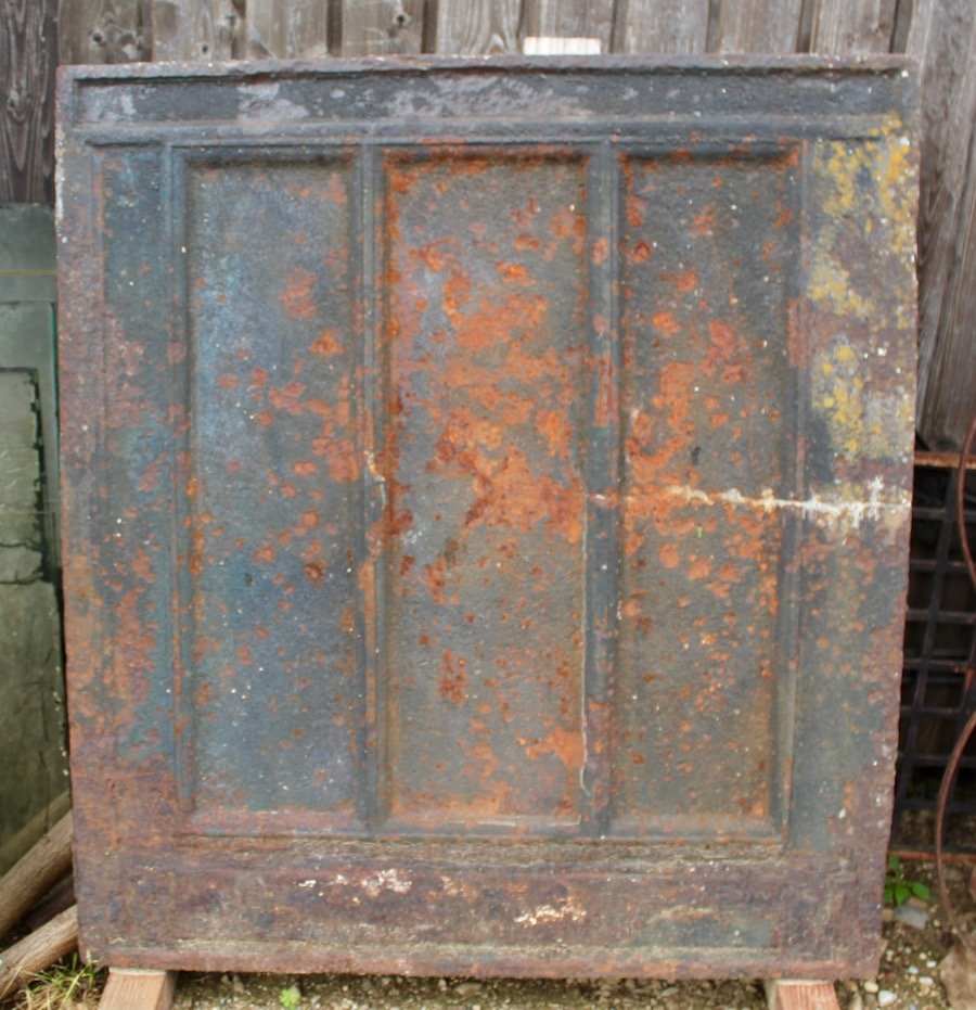 Gothic Cast Iron Castle Fireplace Plate-photo-2