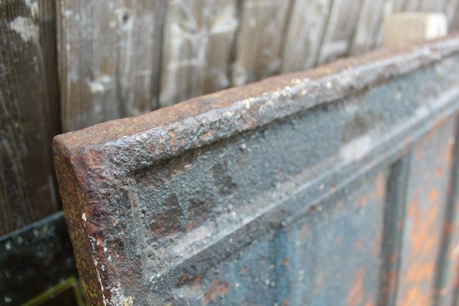 Gothic Cast Iron Castle Fireplace Plate-photo-4