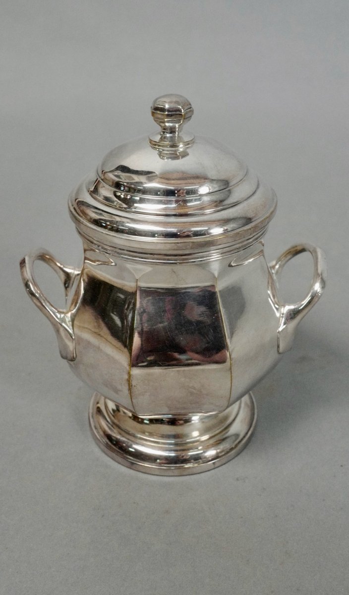 Silver Metal Coffee And Tea Service 3 Pieces-photo-4