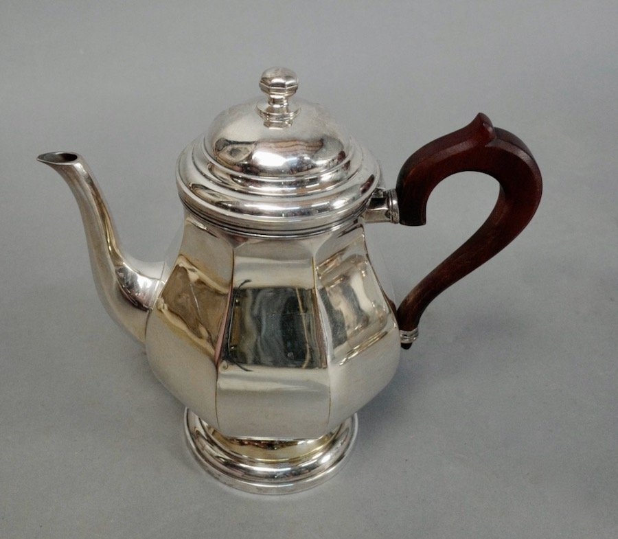 Silver Metal Coffee And Tea Service 3 Pieces-photo-2