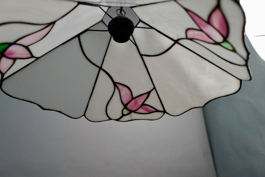 Tiffany Style 6 Section Cutout Pendant.-photo-1