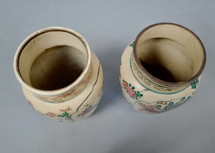 Paire De Pots Chinois En Céramique -photo-1