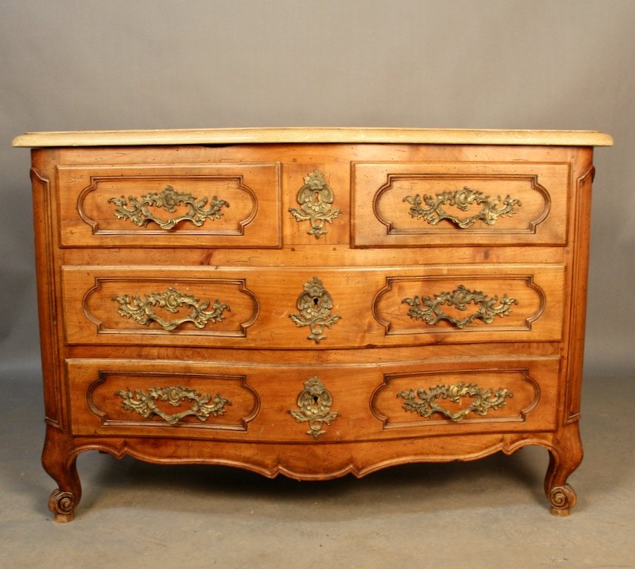 Curved Commode Top Pierre De Bourgogne Louis XV Style-photo-2