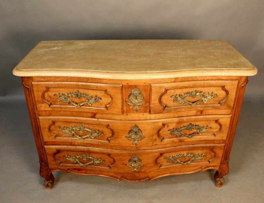 Curved Commode Top Pierre De Bourgogne Louis XV Style-photo-3