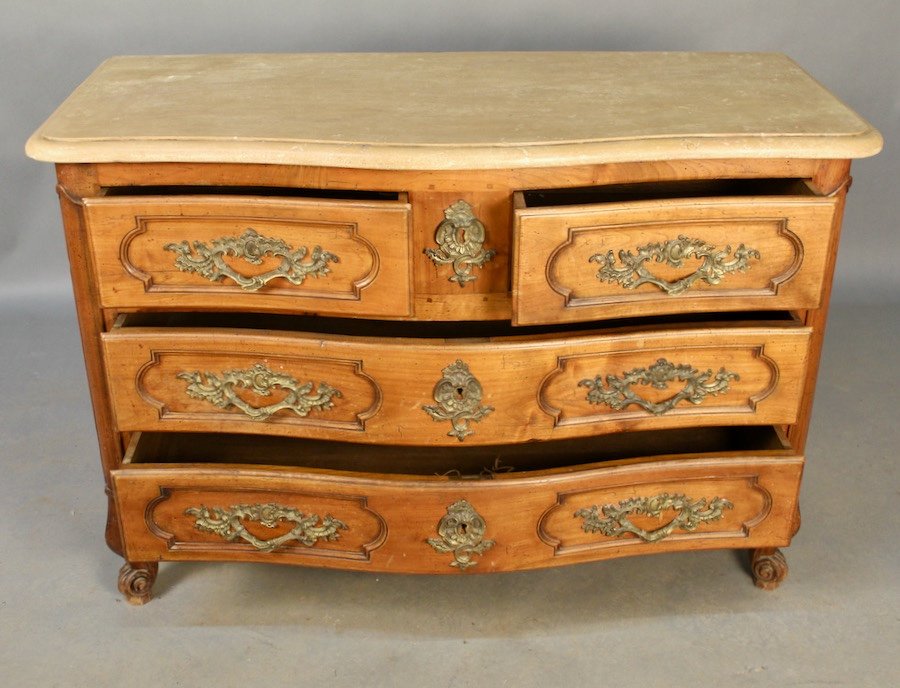 Curved Commode Top Pierre De Bourgogne Louis XV Style-photo-1