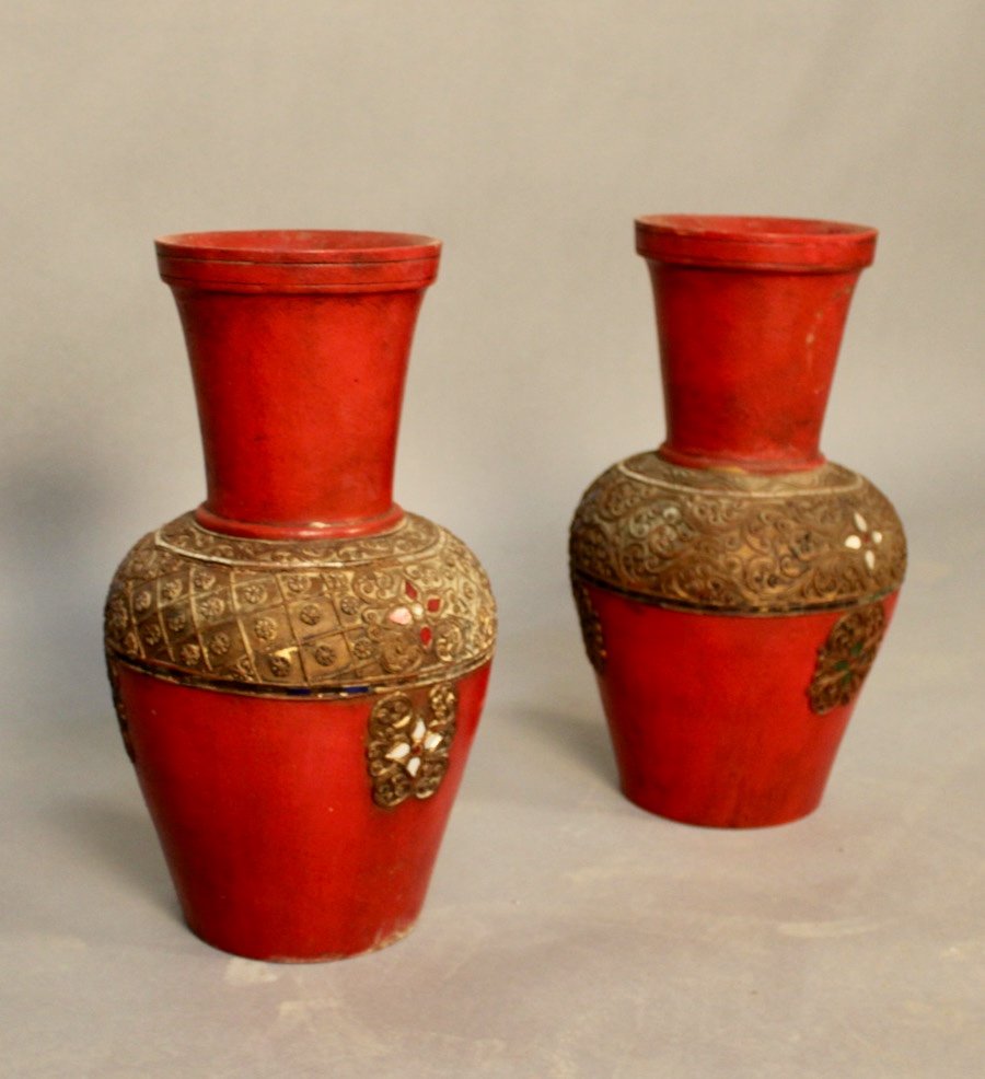 Pair Of Terracotta Vases, Asia-photo-3